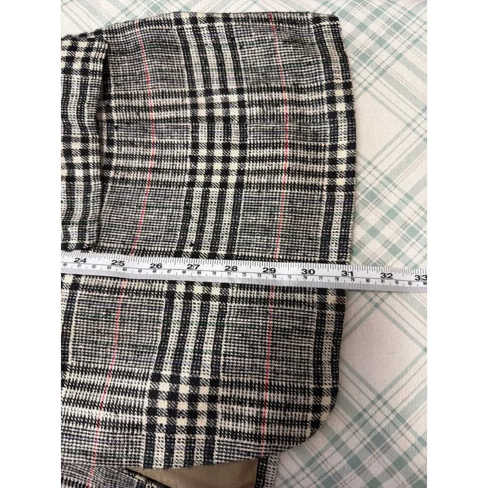BOSS Hugo Boss Men's 42S Plaid Gray Plaid Wool Blazer Glen Check Sport Coat